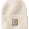 Witte Carhartt Muts Acrylic Watch Hat Winter White Beanie