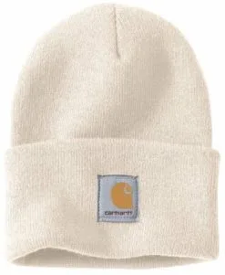 Witte Carhartt Muts Acrylic Watch Hat Winter White Beanie
