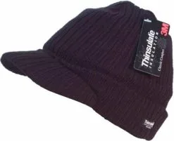 Mutsen ,   Winterkleding Zwarte Gebreide Muts Pet Thinsulate Voor Volwassenen Winter Muts Met Klep Voor Heren