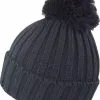 Result Grof Gebreide Winter Muts Zwart Voor Volwassenen