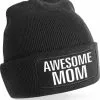 Bellatio Decorations Muts Awesome Mom Geweldige Moeder Zwart Voor Dames Moederdag Winter Cadeau Mama Moeder
