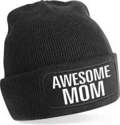 Bellatio Decorations Muts Awesome Mom Geweldige Moeder Zwart Voor Dames Moederdag Winter Cadeau Mama Moeder