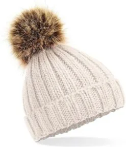 BEECHFIELD Dames Muts Met Pompon Beige