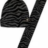 Mutsen ,   Winterkleding Diverse Kleuren Wintersetje Sjaal En Muts Antraciet Zebra Print Voor Meisjes Winter Accessoires Setje Voor Meisjes