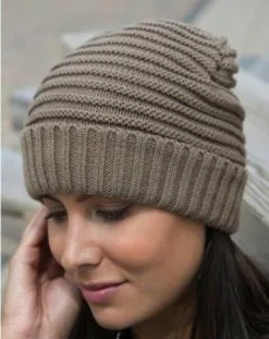 Beige Result Gebreide Winter Muts Kaky