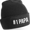 Bellatio Decorations Muts Nummer Papa Zwart Voor Heren Vaderdag Winter Cadeau Papa Vader
