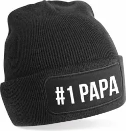 Bellatio Decorations Muts Nummer Papa Zwart Voor Heren Vaderdag Winter Cadeau Papa Vader