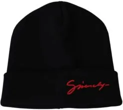 Zwarte Wollen Winter Warme Muts Givenchy Zwart Unisex